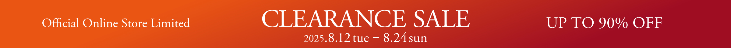 CLEARANCE SALE2025