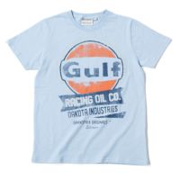 GULF｜レーシング オイル ｜Tシャツ｜ガルフブルー