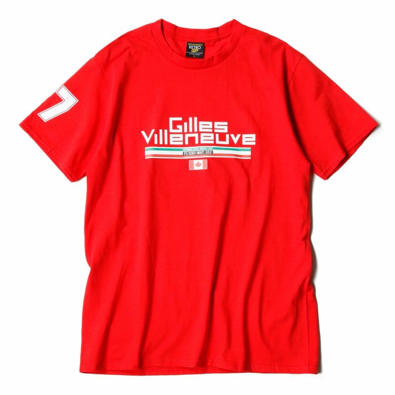 Retro Formula 1 GILLES Villeneuve T-Shirt メンズ