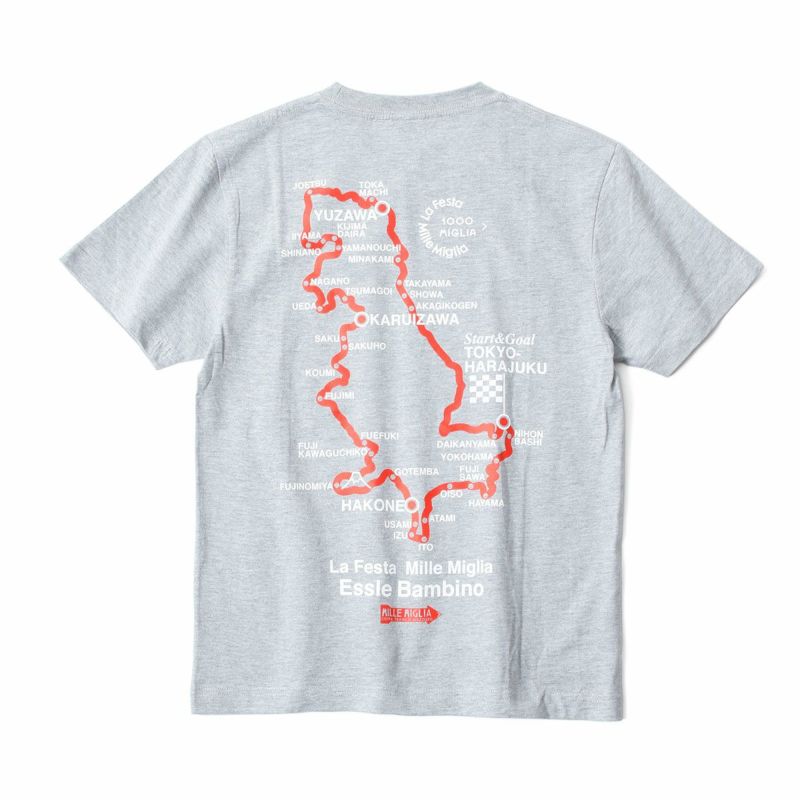 Mille Miglia｜ルート マップ 2017 Tシャツ｜グレー