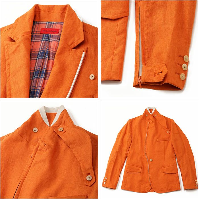 SHINICHIRO ARAKAWA｜麻SHINICHIRO ARAKAWA｜麻ジャケット｜アウター｜オレンジジャケット｜アウター
