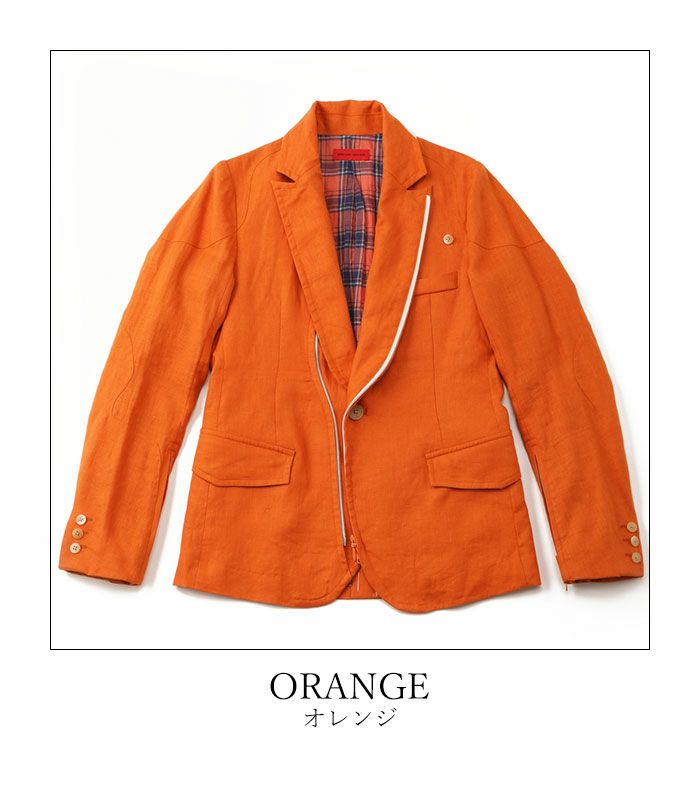 SHINICHIRO ARAKAWA｜麻ジャケット｜アウター｜オレンジ