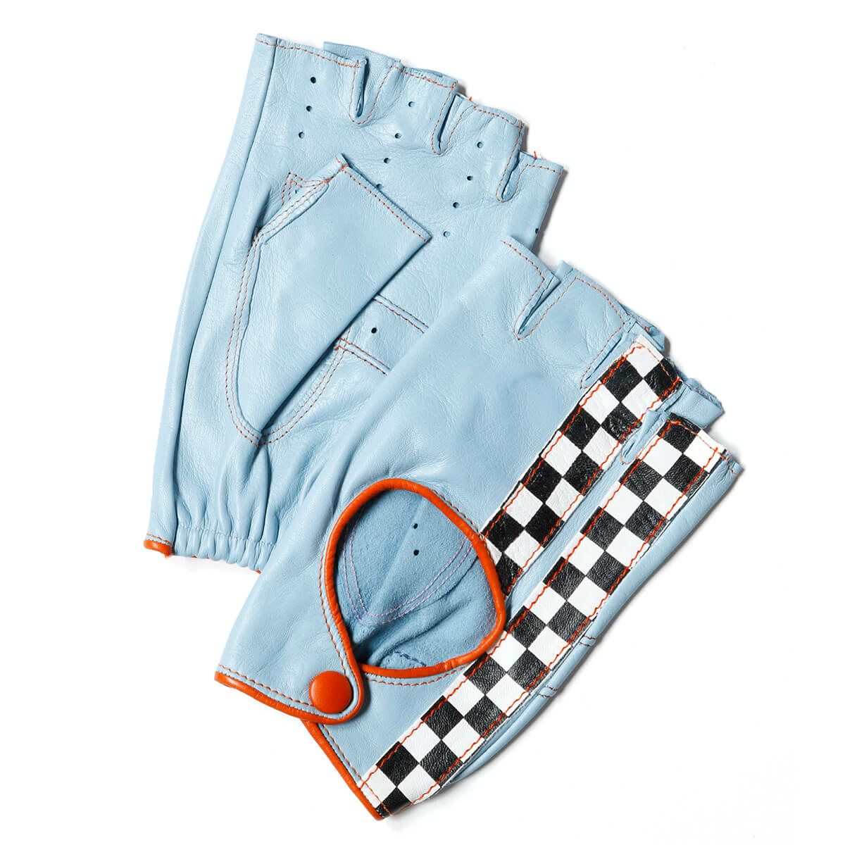 Motorimoda｜ナポリ ドライブ チェッカー｜ハーフ｜スカイ