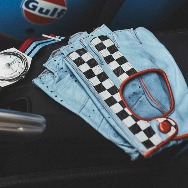 Motorimoda｜ナポリ ドライブ チェッカー｜ハーフ｜スカイ