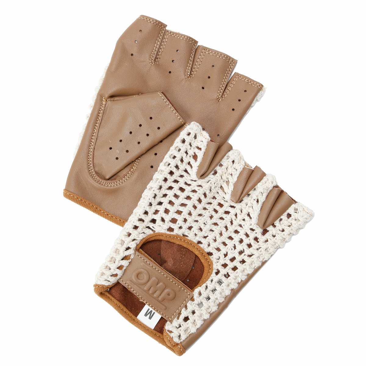 OMP Racing｜タツィオ グローブ｜ハーフ｜ブラウン×アイボリー