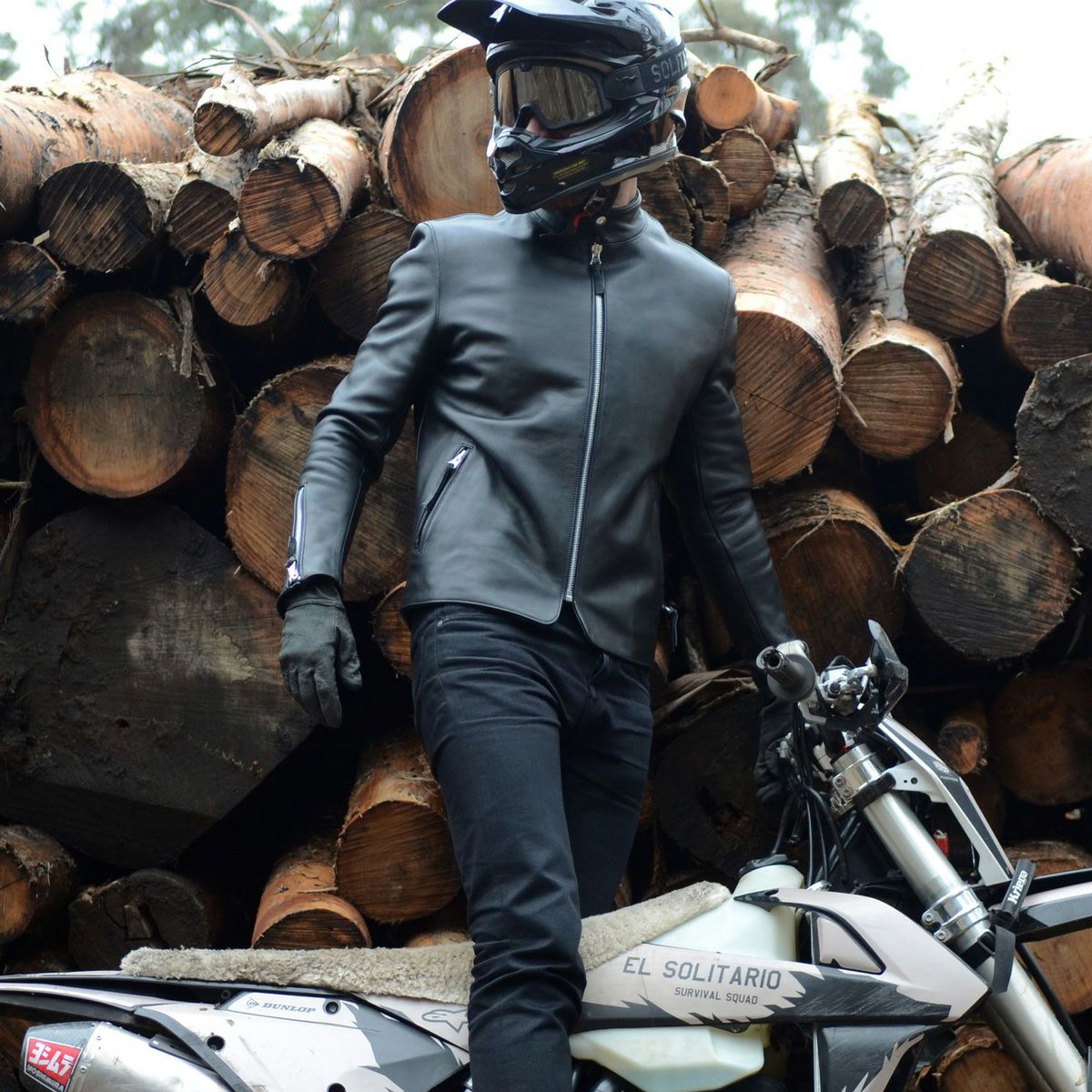 El Solitario｜クラーケン レザージャケット｜レザー｜ブラック｜モデル着用