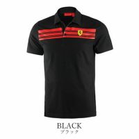 Ferrari｜フェラーリ ストライプ ポロ｜ポロシャツ｜ブラック