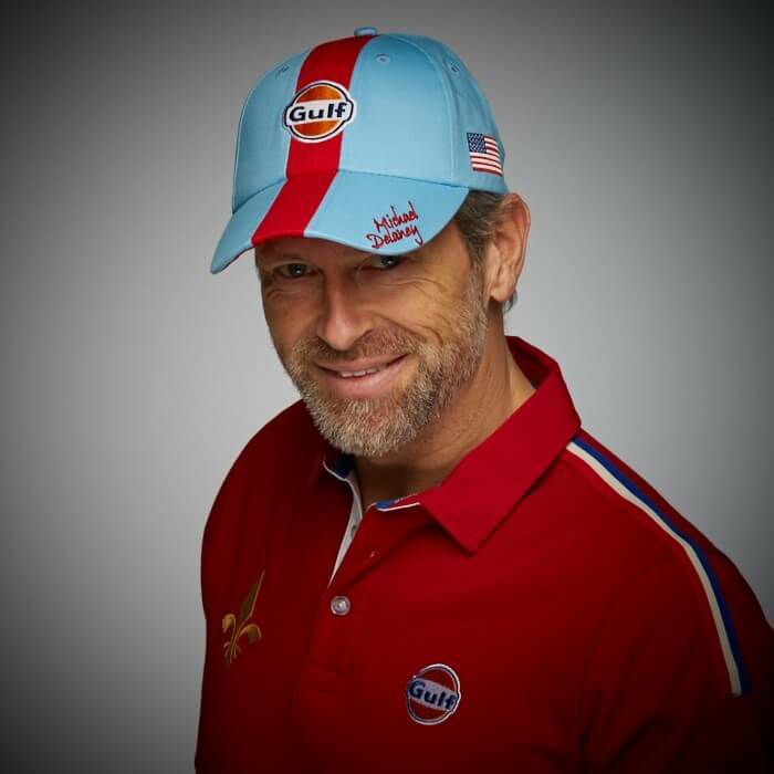 GULF｜M.ディレイニー キャップ｜帽子｜ガルフブルー｜モデル着用