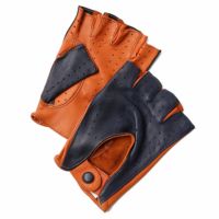 Motorimoda｜ビコローレ ドライビンググローブ｜ハーフ｜ブルー×キャメル