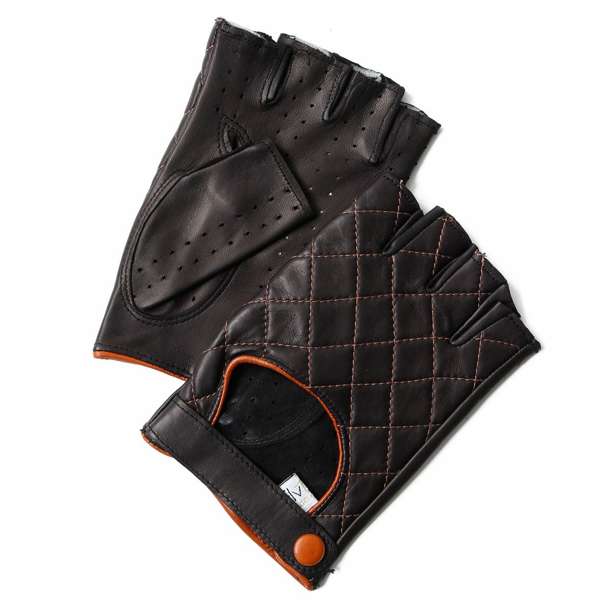 Motorimoda｜ビ・マトラッセ ドライビンググローブ｜ハーフ｜ブラック×ブラウン