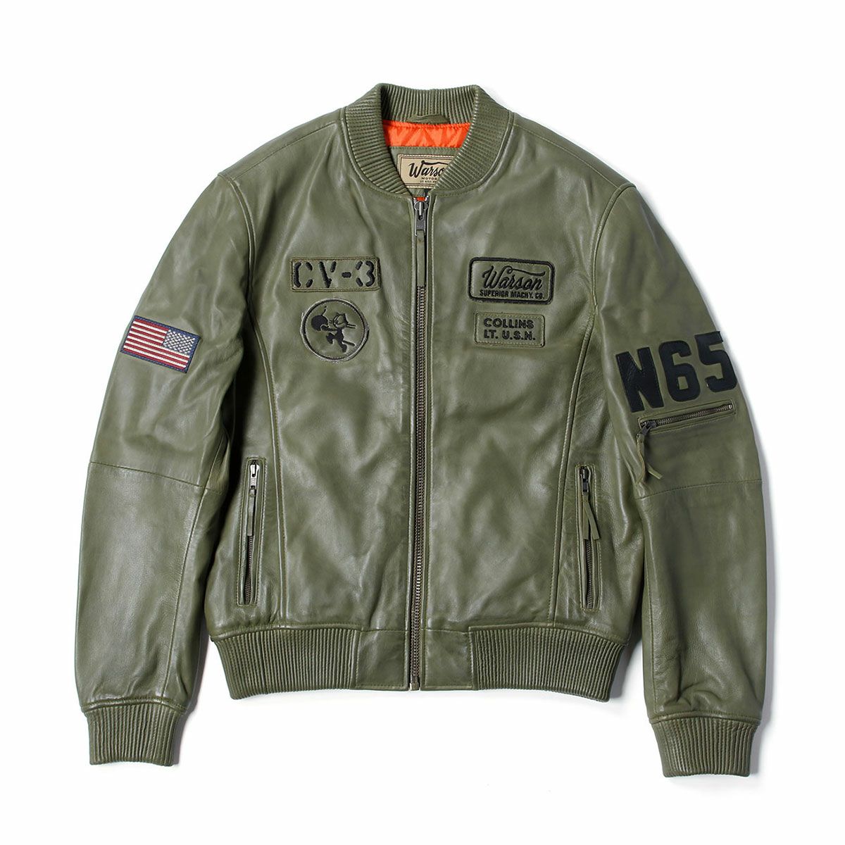 Warson Motors｜US ネイビー パイロット レザー ジャケット｜アウター｜カーキ