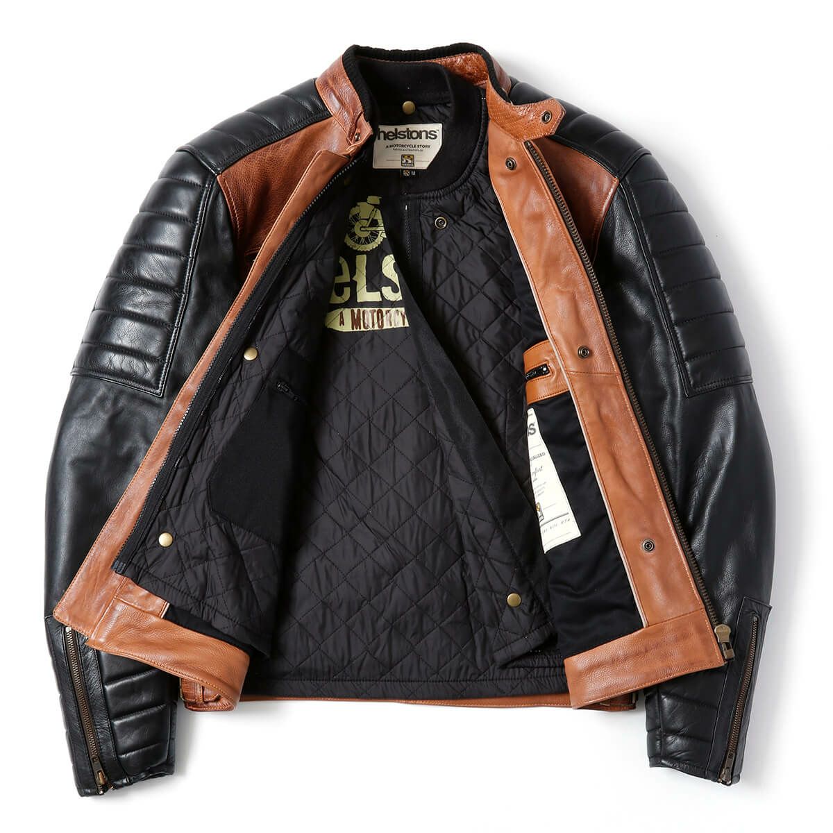 helstons｜クルーザー レザージャケット｜ブラウン×ブラック