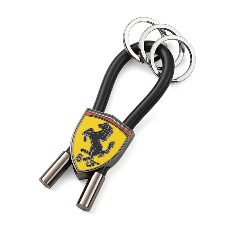 Ferrari｜フェラーリ ゴム ストラップ キーリング｜キーホルダー｜ブラック