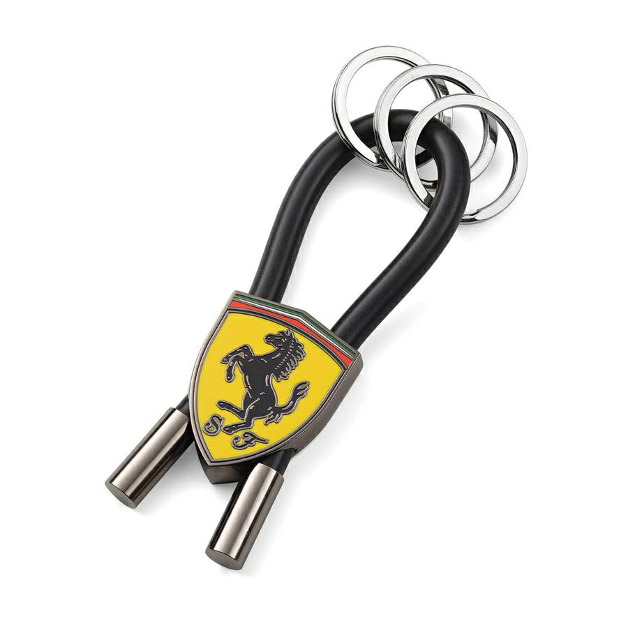 Ferrari｜フェラーリ ゴム ストラップ キーリング｜キーホルダー｜ブラック