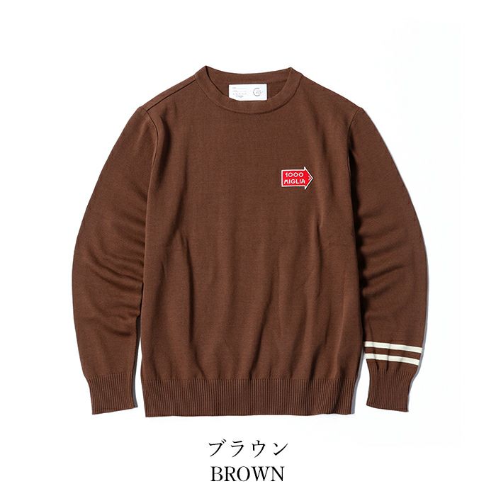 Mille Miglia｜ラフェスタ クルーネック セーター｜ニット｜ブラウン