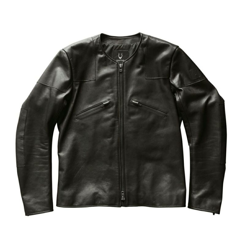 CRUFTER｜CR-MJ1N ノーカラー シングル ライダース｜レザー