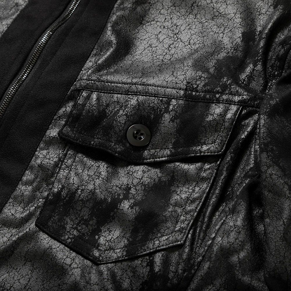 SHINICHIRO ARAKAWA｜レザー調ジャージ｜インナージャケッ｜ブラック