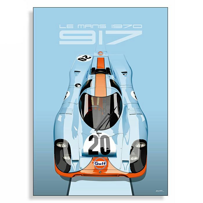 【ル・マン24時間レース・オフィシャルライセンス商品】ポルシェ 917K ガルフ ル・マン 1970 ポスター