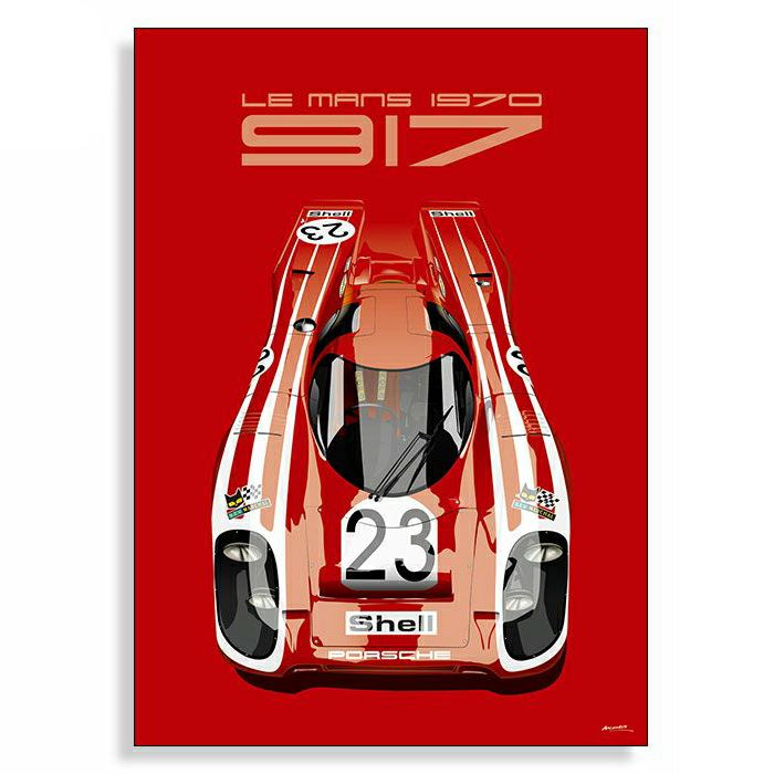 Le Mans 24h｜【ル・マン24時間レース・オフィシャルライセンス商品】ポルシェ 917K ザルツブルグ ル・マン 1970 ポスター｜