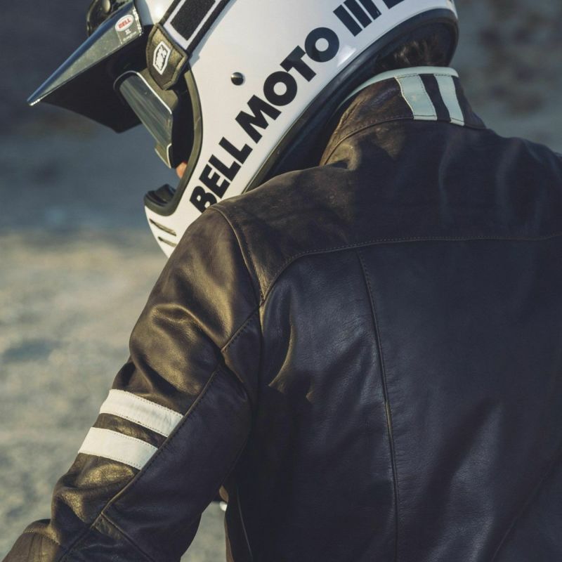 SPIDI｜ヴィンテージ｜レザー｜ブラウン×アイス｜モデル着用