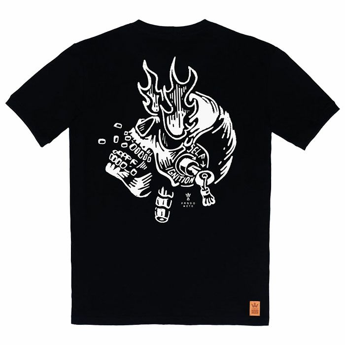 PANDO MOTO｜マイク イグニッション Tシャツ｜ブラック