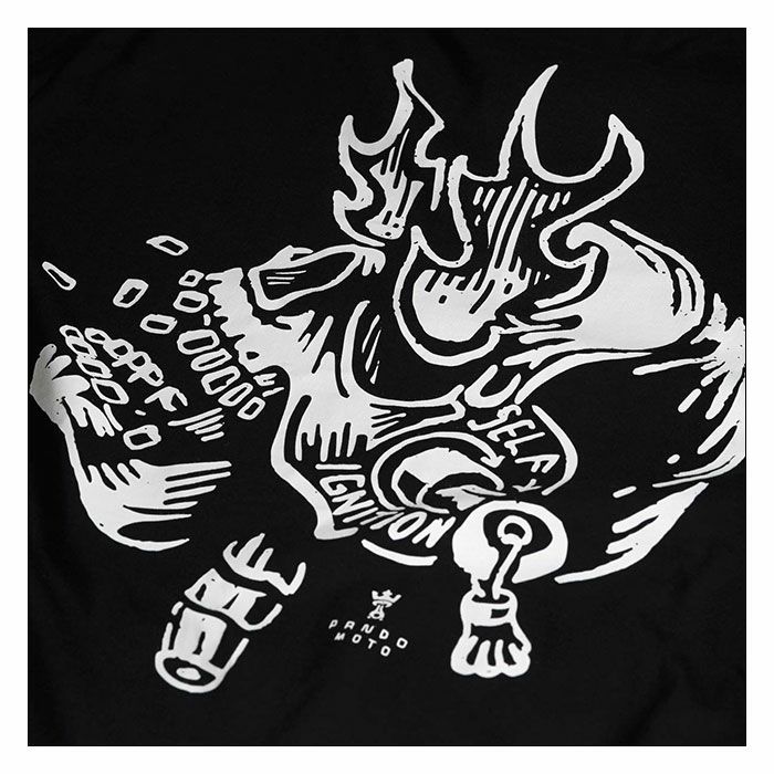 PANDO MOTO｜マイク イグニッション Tシャツ｜ブラック