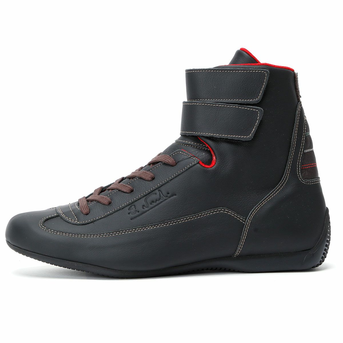 NARDI｜ハイカット カーフレザーシューズ｜スニーカー｜ブラック