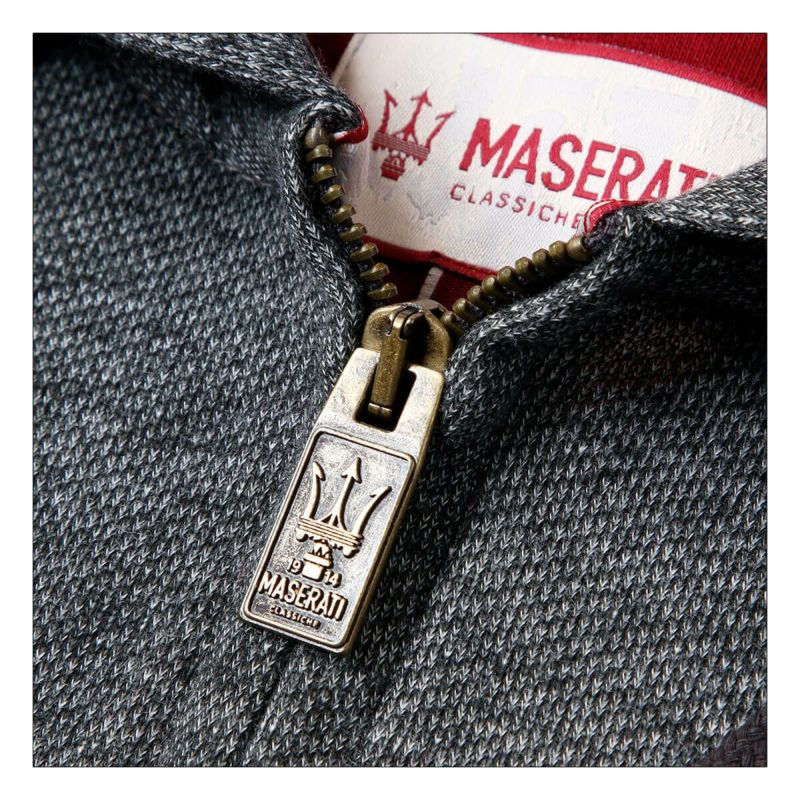 MASERATI｜マセラティ クラシケ メンズ ジップ付き フーディー｜グレー