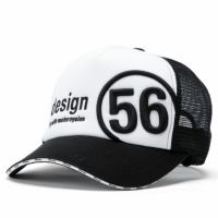 56design｜サークル メッシュ キャップ｜帽子｜ブラック×ホワイト