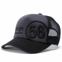 56design｜サークル メッシュ キャップ｜帽子｜ブラック×グレー
