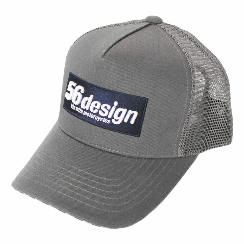 56design｜ボックス ロゴ キャップ｜帽子｜グレー×ネイビー