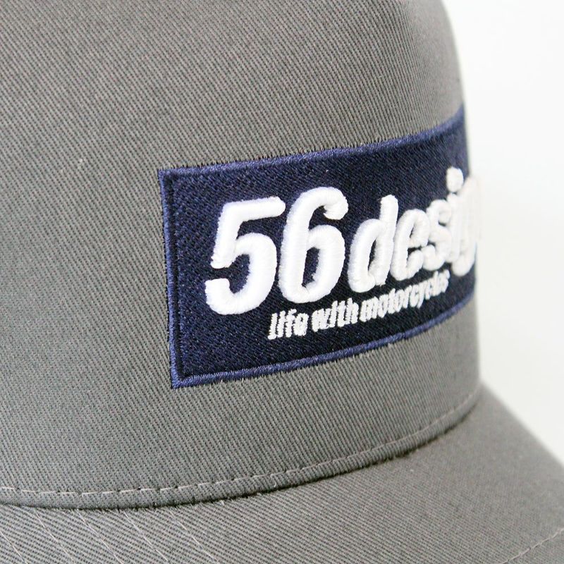 56design｜ボックス ロゴ キャップ｜帽子｜グレー×ネイビー
