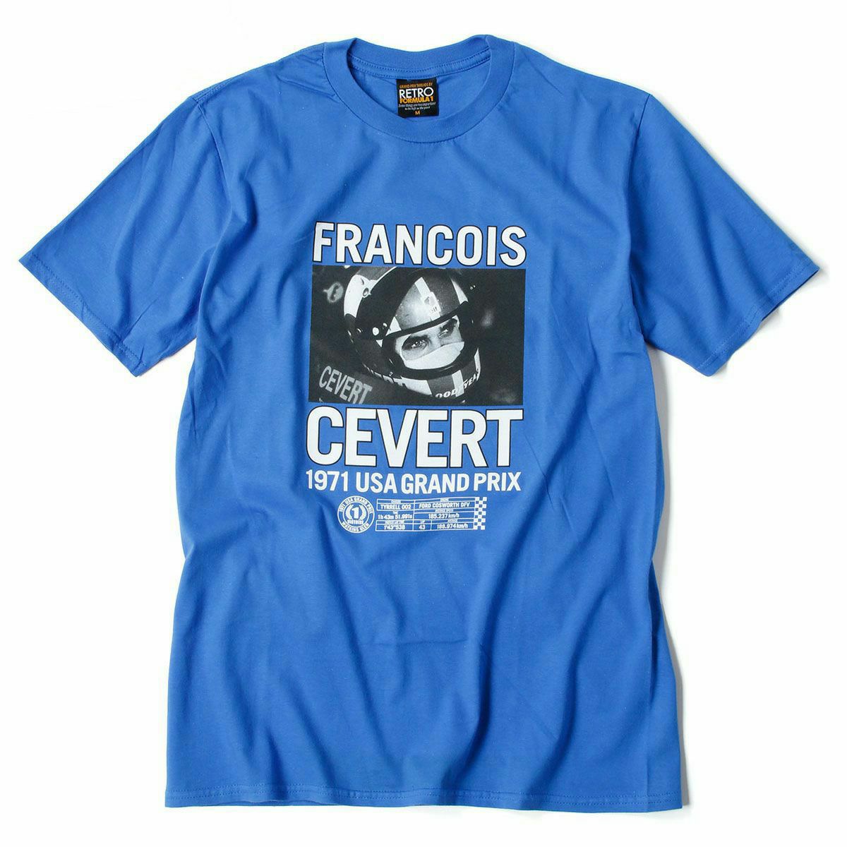 RETRO FORMULA 1｜FRANCOIS CEVERT Mens T-shirt｜Tシャツ｜ブルー