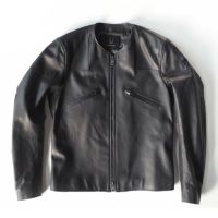 CRUFTER｜CR-MJR1 ノーカラー シングル ライダース｜レザー