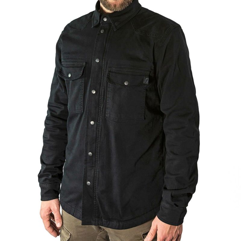 John Doe｜XTM モトシャツ｜ファブリック｜ブラック｜モデル着用