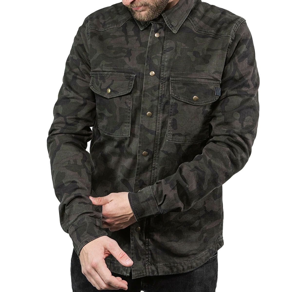 John Doe｜XTM モトシャツ｜ファブリック｜カモフラージュ｜モデル着用