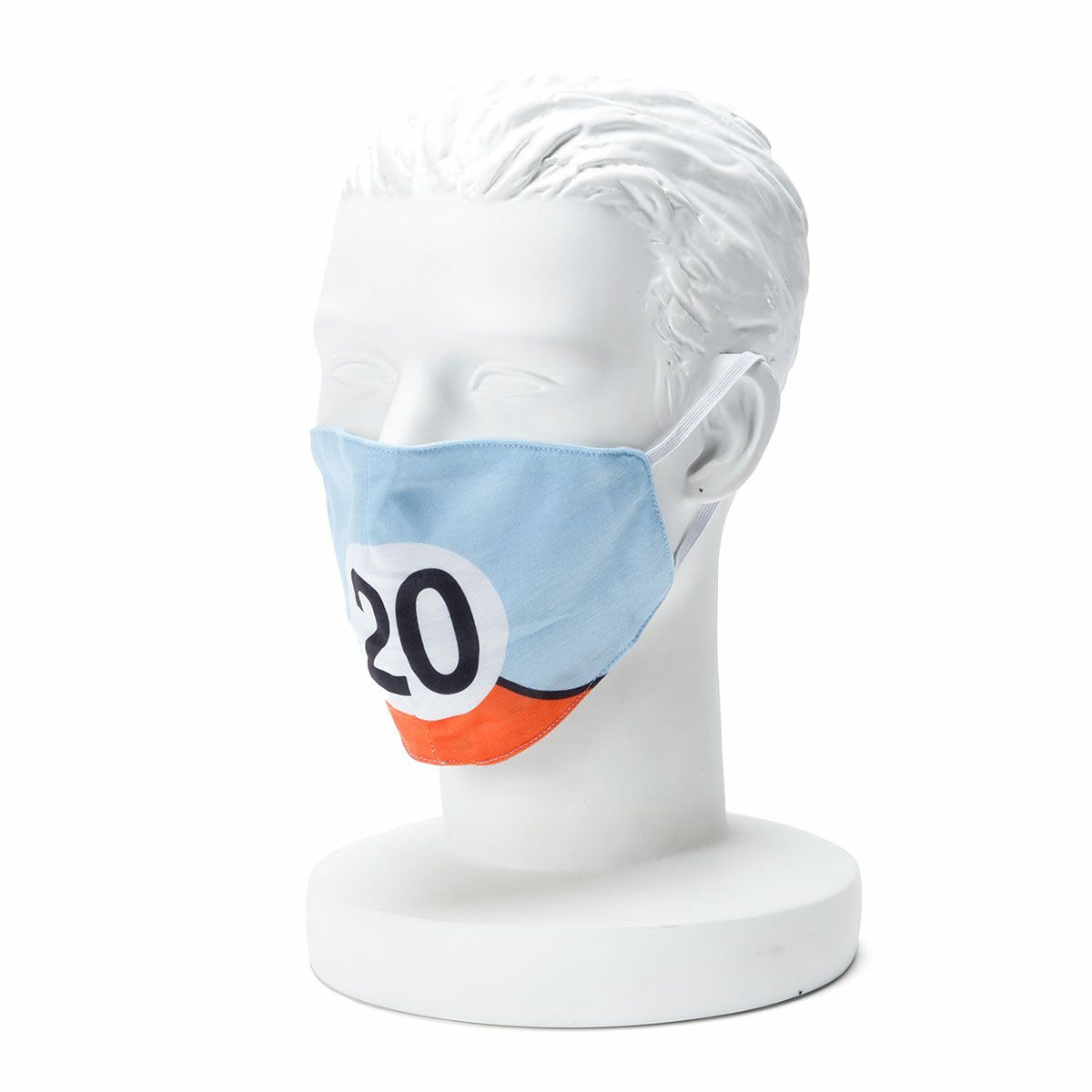 Paddock Legends｜レーシング マスク｜ライトブルー×オレンジ｜着用