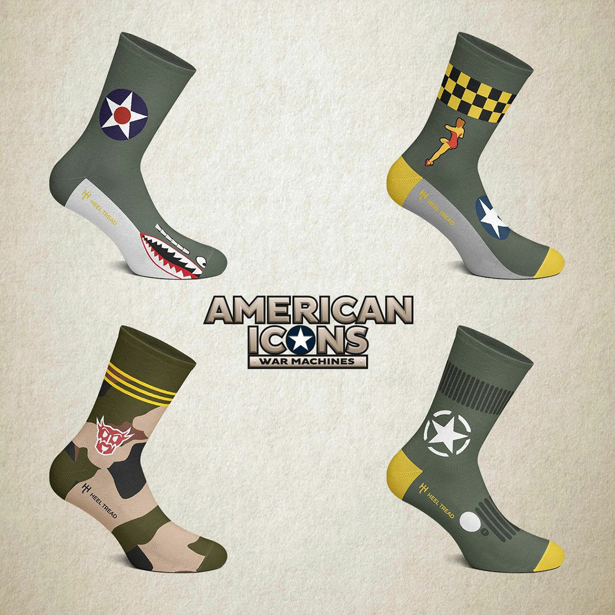 HEEL TREAD｜アメリカン アイコン - ウォーマシーン パック｜ソックス