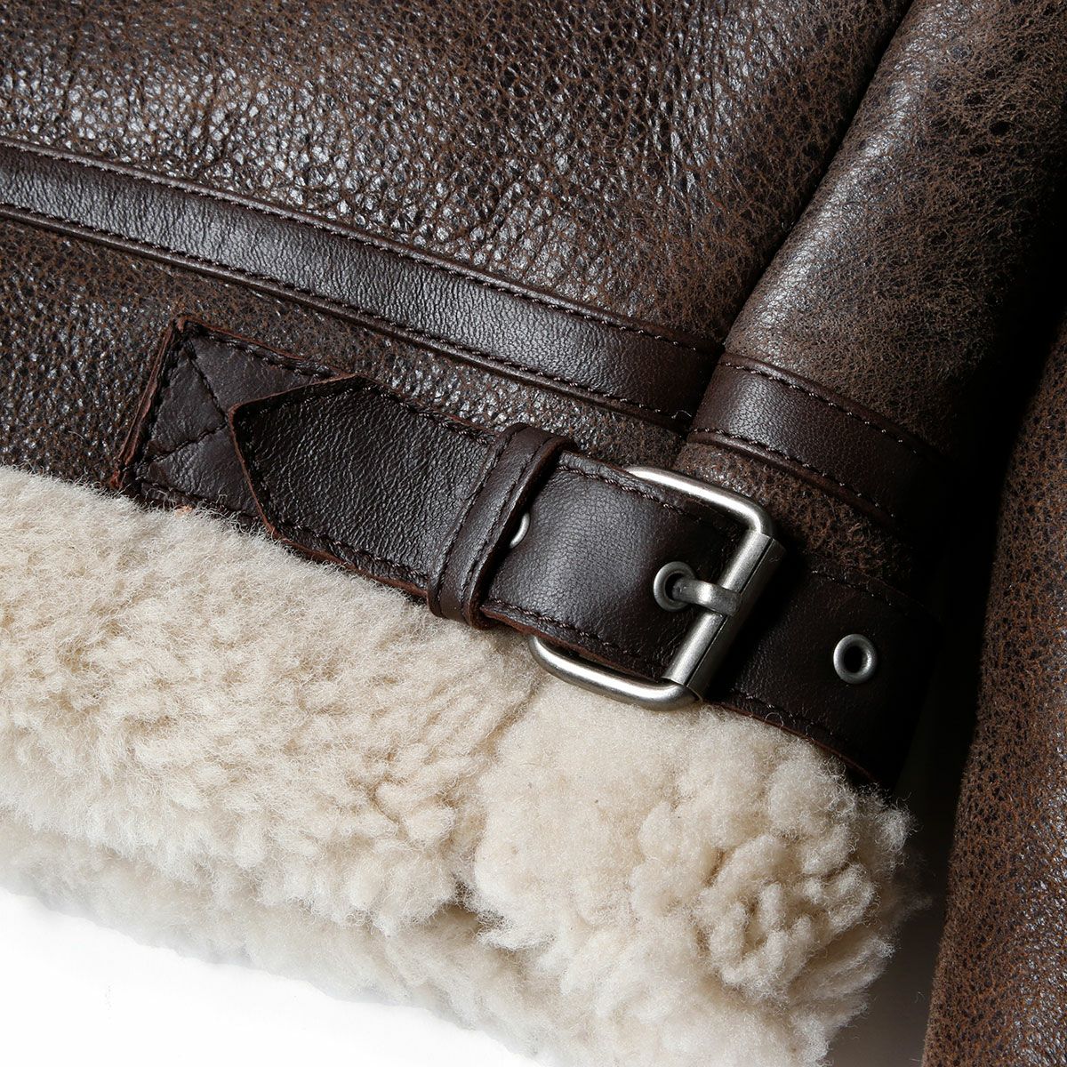 helstons｜サンダー ムートンジャケット｜レザー｜ブラウン
