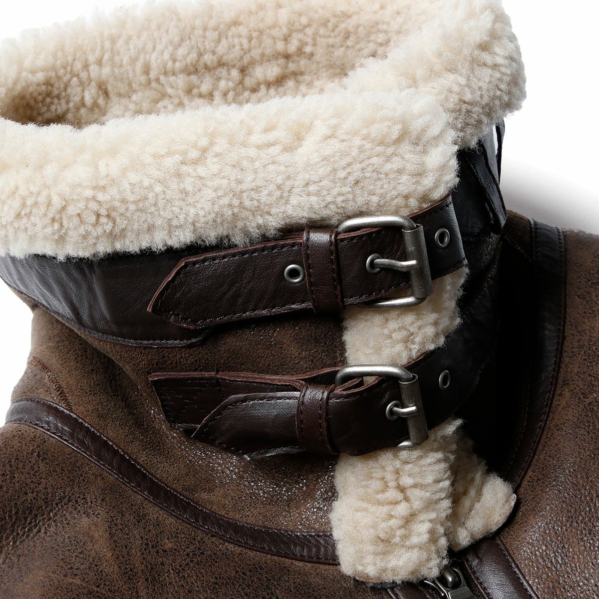 helstons｜サンダー ムートンジャケット｜レザー｜ブラウン