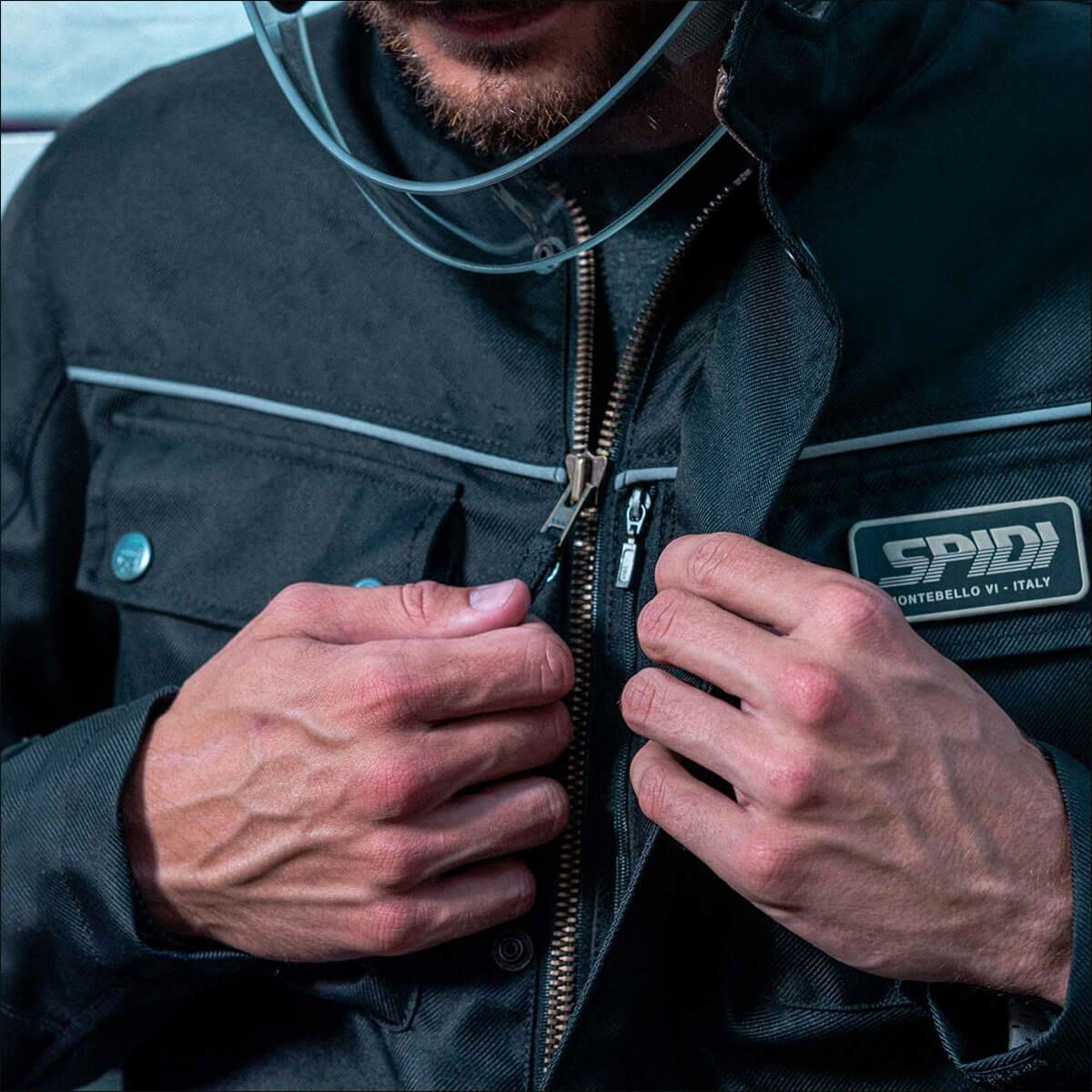 SPIDI｜オリジナル エンデューロ ジャケット｜ファブリック｜ブラック｜モデル着用