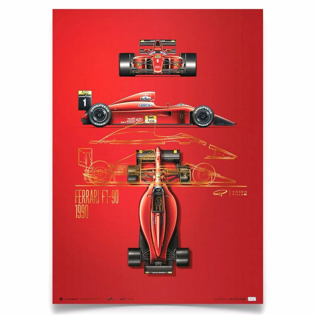 Giorgio Piola Ferrari F1 90 1990 コレクターズ エディション ポスター Motorimoda公式オンラインショップ Giorgio Piola Ferrari F1 90 1990 コレクターズ エディション ポスター Motorimoda公式オンラインショップ