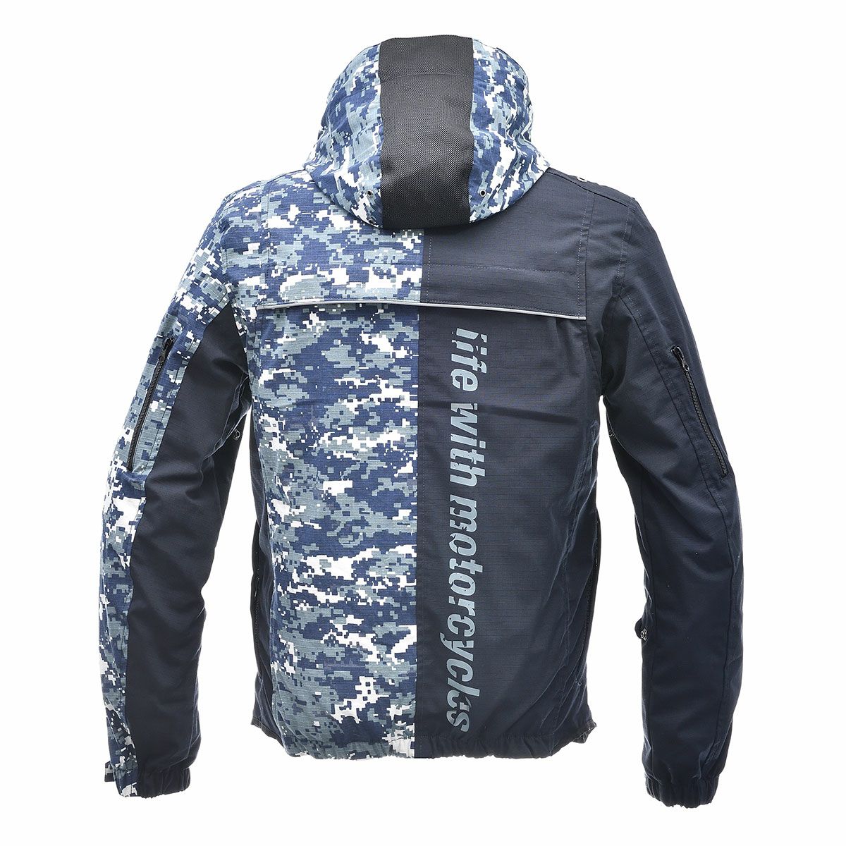 56design｜アシンメトリー コットン パーカー｜ファブリック｜ブルー