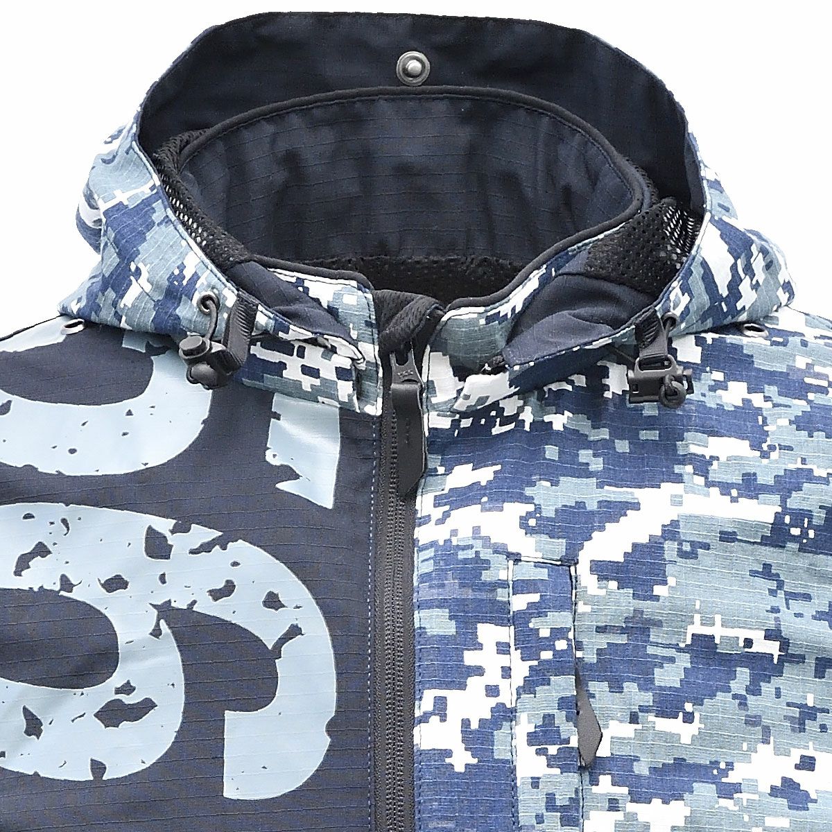 56design｜アシンメトリー コットン パーカー｜ファブリック｜ブルー