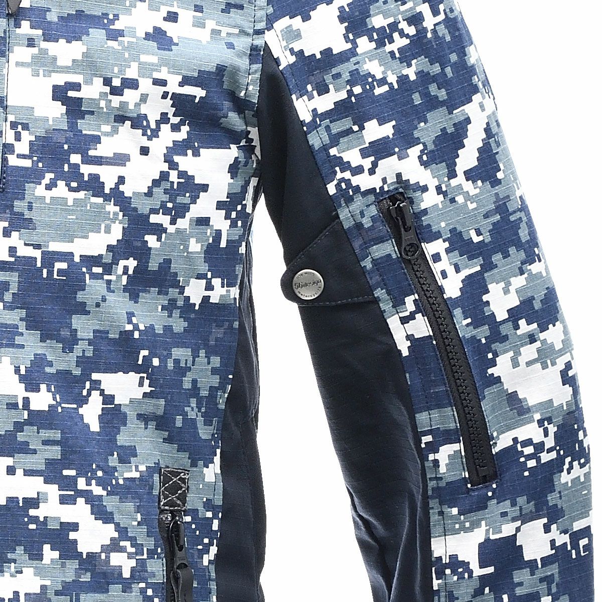 56design｜アシンメトリー コットン パーカー｜ファブリック｜ブルー