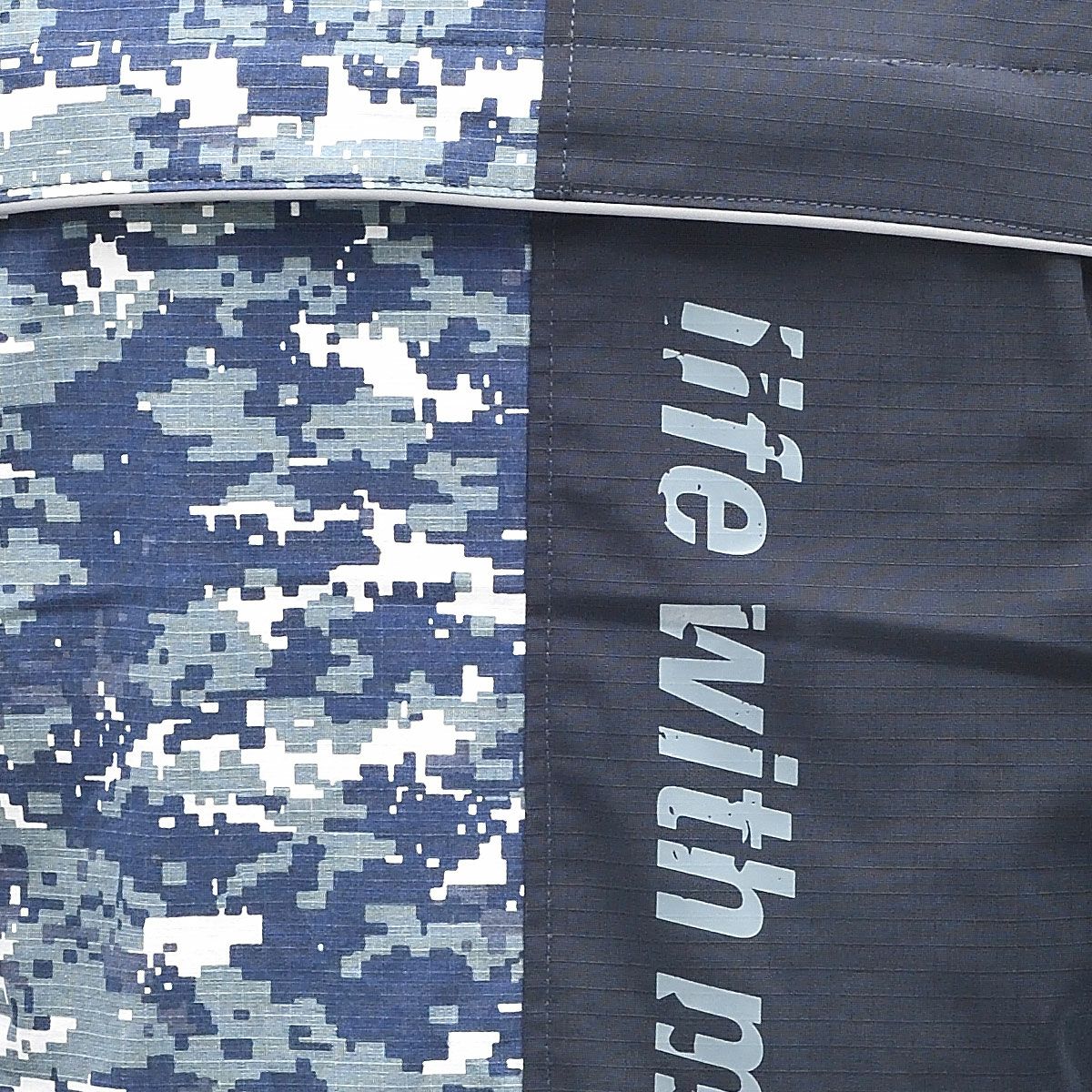 56design｜アシンメトリー コットン パーカー｜ファブリック｜ブルー