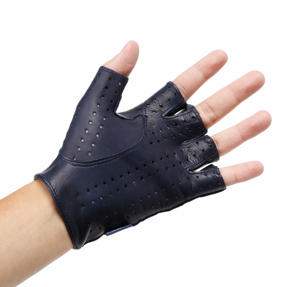 Mille Miglia｜ミッレミリア ハーフ フィンガー ドライビンググローブ｜ネイビー｜モデル着用