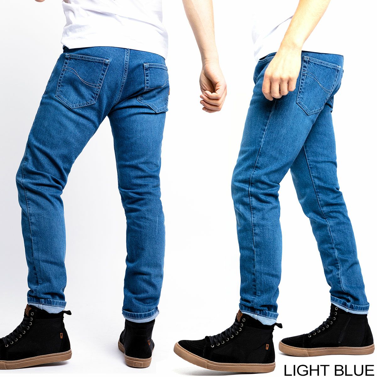 John Doe｜パイオニア モノ XTM ジーンズ｜デニム｜ライトブルー｜モデル着用