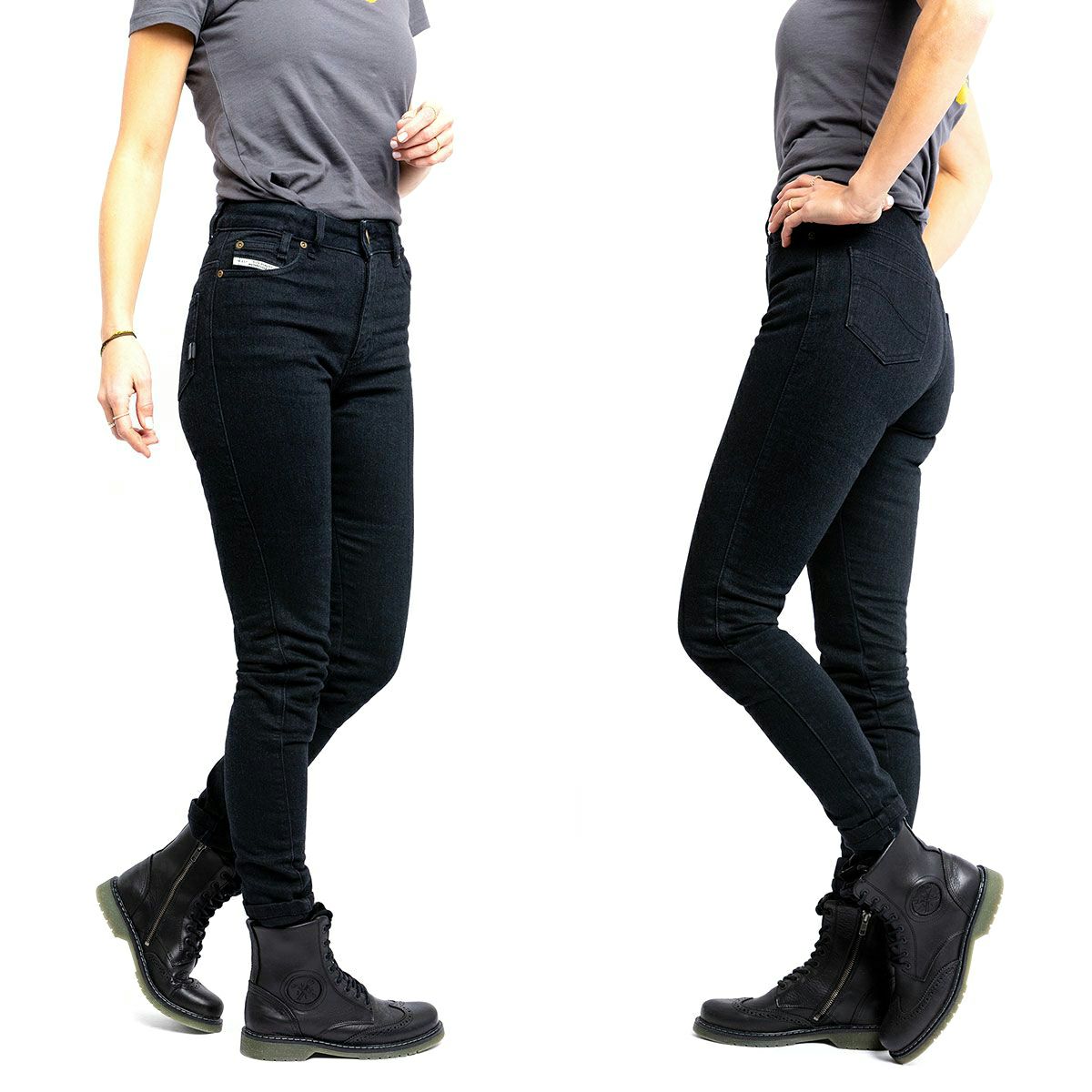 John Doe｜ルナ ハイ モノ XTM ジーンズ ウーマン｜デニム｜ブラック｜モデル着用