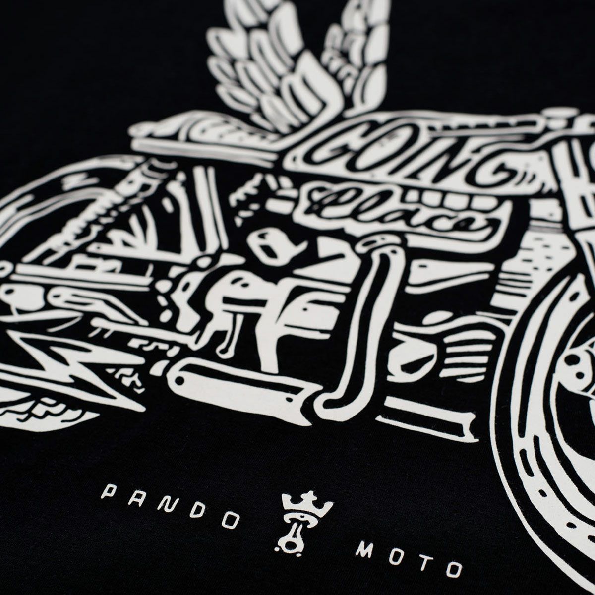 PANDO MOTO｜マイク モト ウィング 1 Tシャツ｜ブラック｜